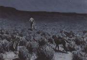 Frederic Remington, The Wolves Sniffed Along the Trail (mk43)